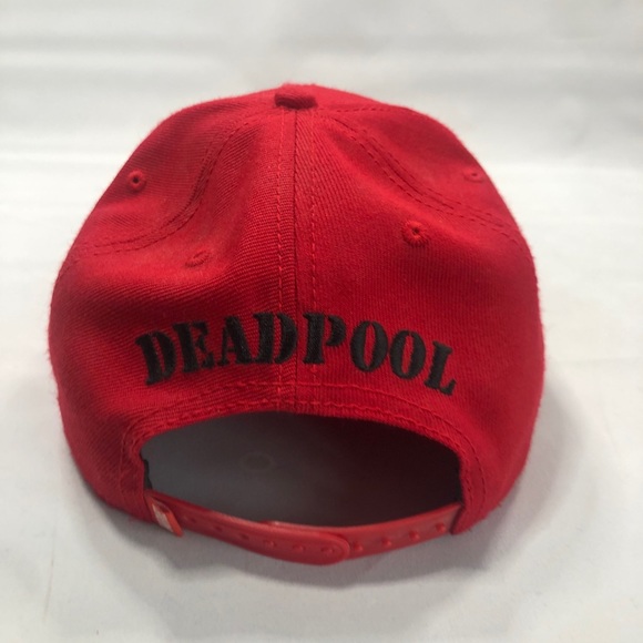 MARVEL DEADPOOL red flat brim baseball HAT CAP EUC - Picture 3 of 4
